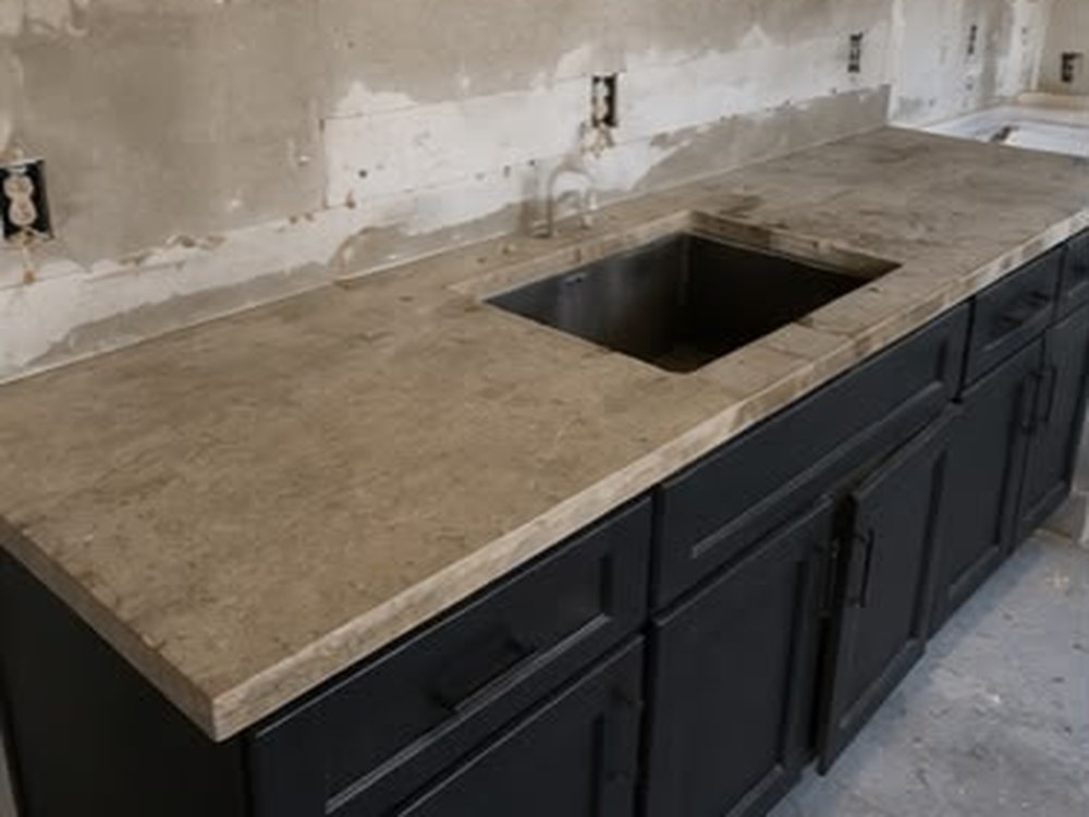 Contemporary Kitchen before the Babri Stone installation