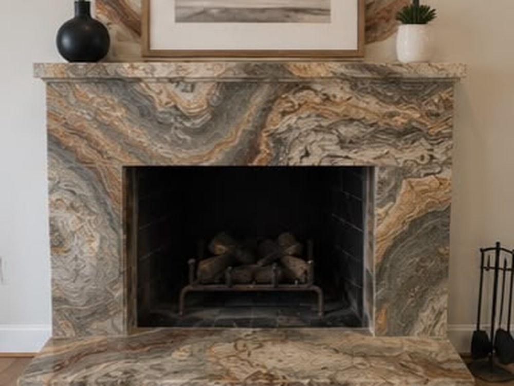 Fireplace Surround after the Babri Stone installation